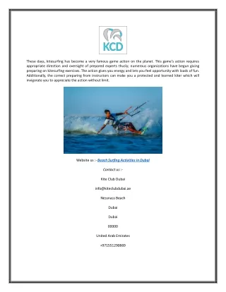 Beach Surfing Activities in Dubai | Kiteclubdubai.com