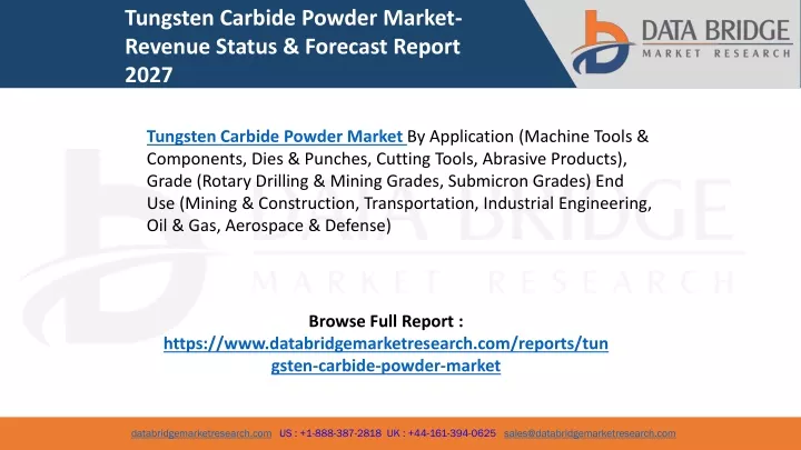 tungsten carbide powder market revenue status
