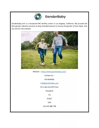 Baby Selection Los Angeles | Genderbaby.com