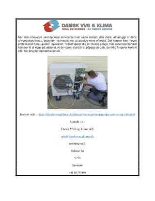 n r den innovative varmepumpe serviceres hver