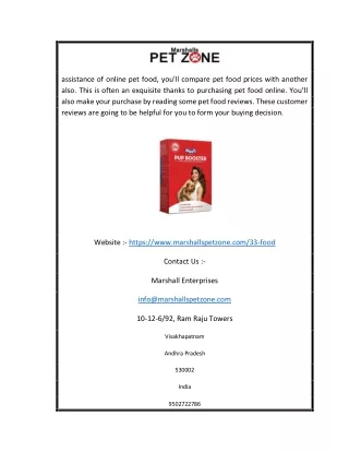 Dog Food Online | Marshallspetzone