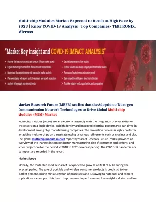 multi chip modules market expected to reach