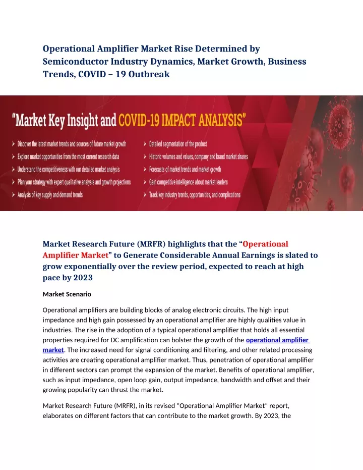 operational amplifier market rise determined