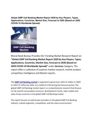 global gmp cell banking market report 2020