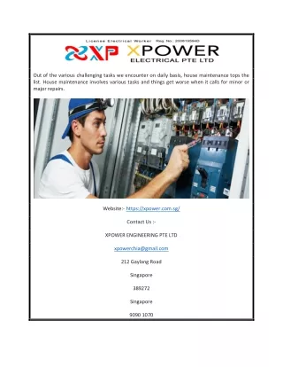 24 Hour Electrician in Singapore | Xpower