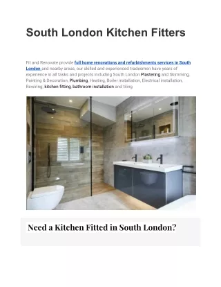 South London Kitchen Fitters