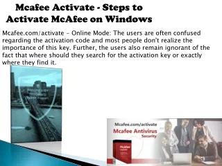 mcafee activate steps to activate mcafee