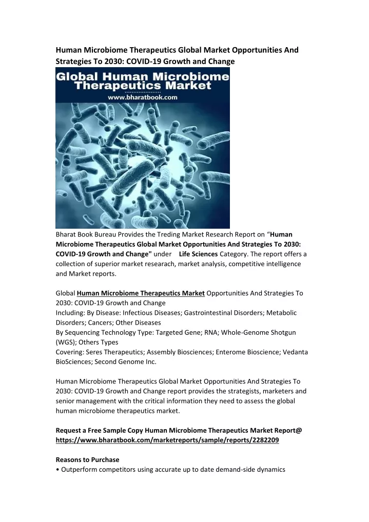 human microbiome therapeutics global market