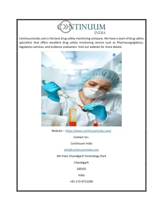 continuumindia com is the best drug safety
