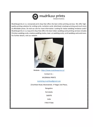 Online Printing Services | Mudrikaaprints.in
