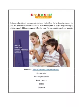 Coding for Kids | Embassy.education