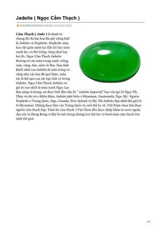 jadeite ng c c m th ch