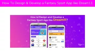 how to design develop a fantasy sport app like dream11