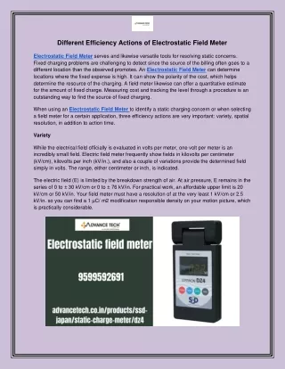 different efficiency actions of electrostatic