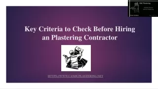 key c riteria to check b efore h iring an p lastering c ontractor