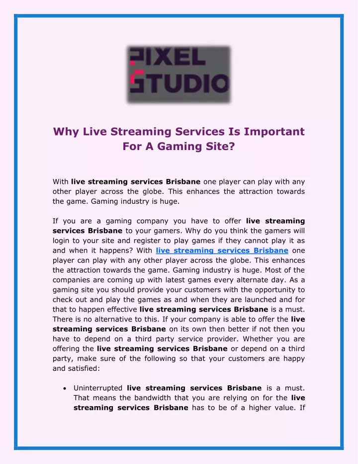 why live streaming services is important