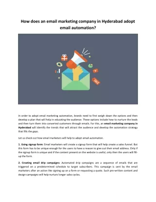 how does an email marketing company in hyderabad