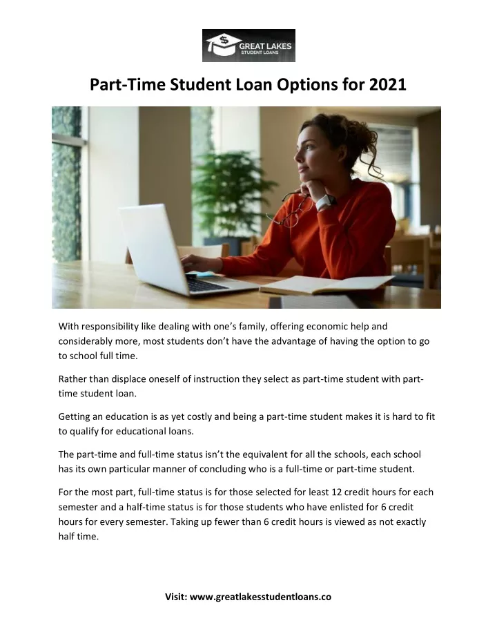 part time student loan options for 2021