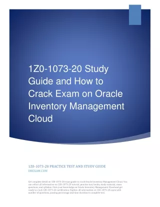 1z0 1073 20 study guide and how to crack exam