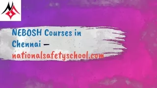 Nebosh Safety Course Chennai - Nebosh Training in Chennai