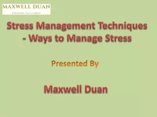 Stress Management Strategies - Ways to Manage Stress