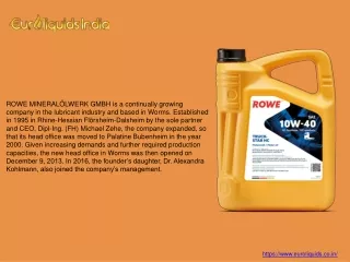 Lubricant Oil Companies in India | Euroliquids