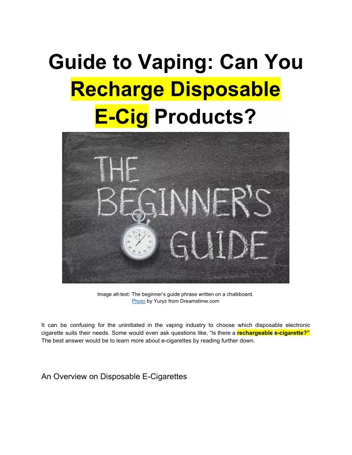 guide to vaping can you recharge disposable