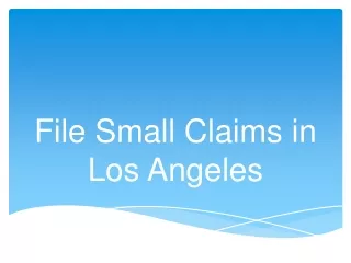 file small claims in los angeles