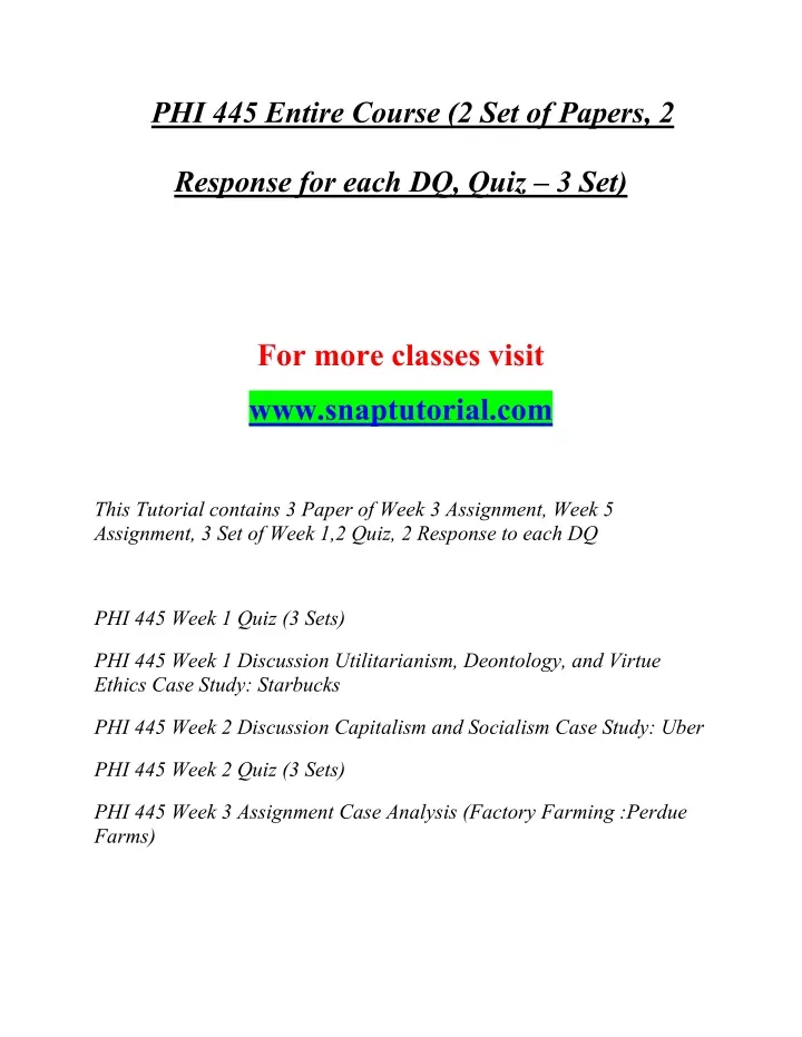 phi 445 entire course 2 set of papers 2
