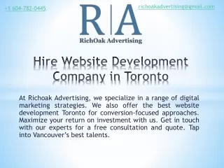 Hire Website Development in Toronto