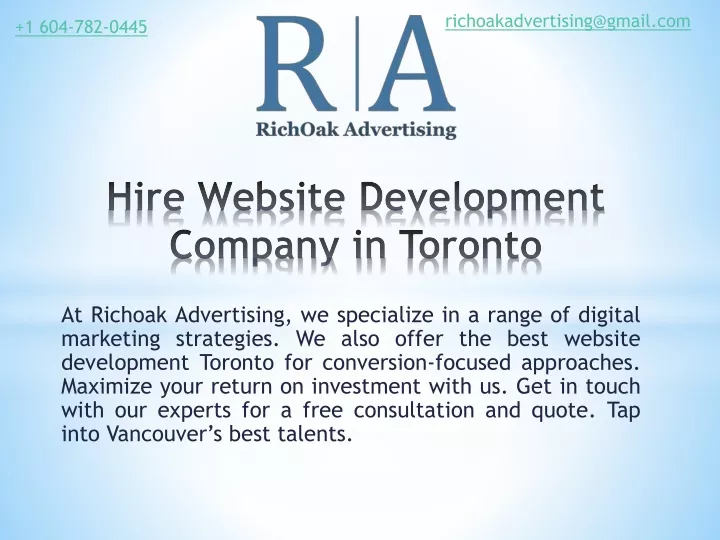 hire website development company in toronto