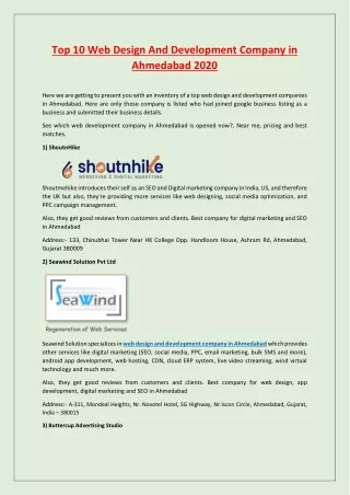 top 10 web design and development company