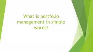What is Portfolio Management In Simple words | PMSAdvisors