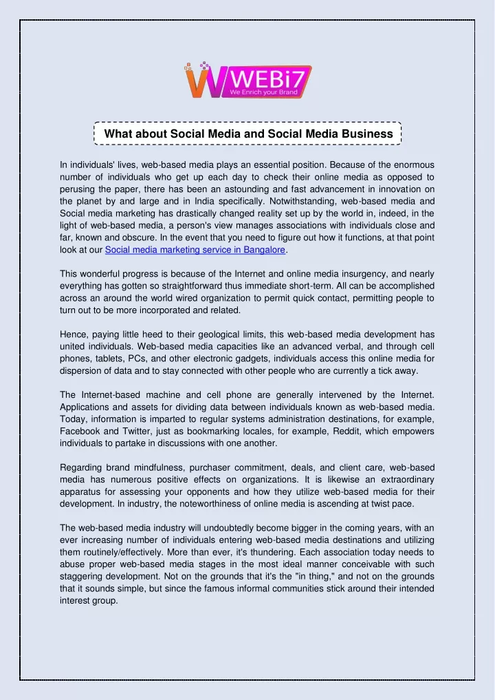 what about social media and social media business