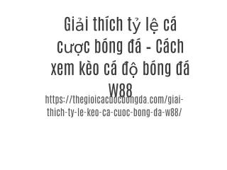 Giải thích tỷ lệ cá cược bóng đá – Cách xem kèo cá độ bóng đá W88