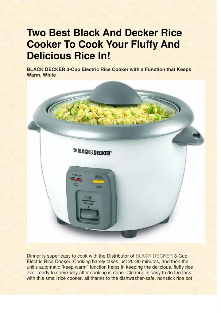 two best black and decker rice cooker to cook