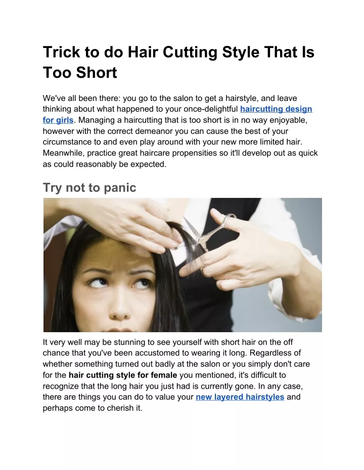 trick to do hair cutting style that is too short