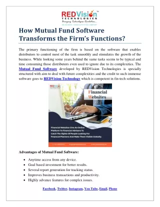 how mutual fund software transforms