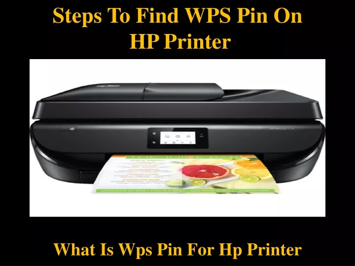 steps to find wps pin on hp printer