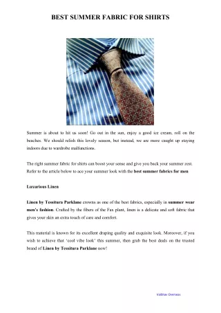 How to pick shirt fabrics | For all occasions