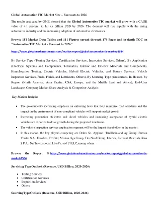 global automotive tic market size forecasts