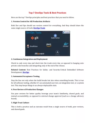 top 7 devops tools best practices