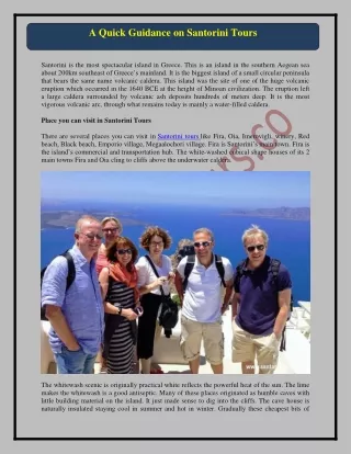 a quick guidance on santorini tours