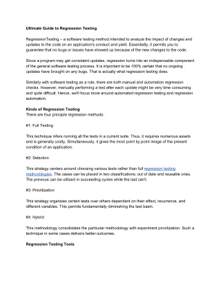 ultimate guide to regression testing