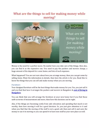 what are the things to sell for making money
