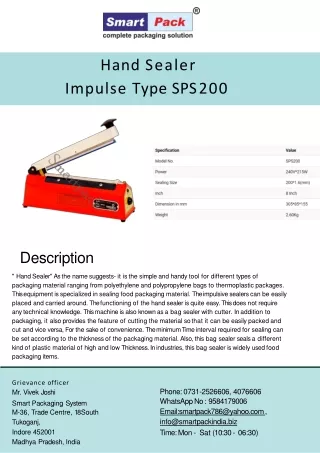 Mini Hand Sealer Impulse 8 Inch Machine
