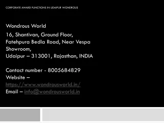 corporate award functions in udaipur wondrous