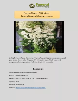 Express Flowers Philippines | Funeralflowersphilippines.com.ph