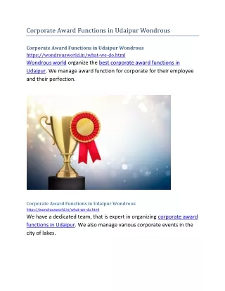 corporate award functions in udaipur wondrous