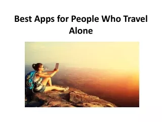 best apps for people who travel alone